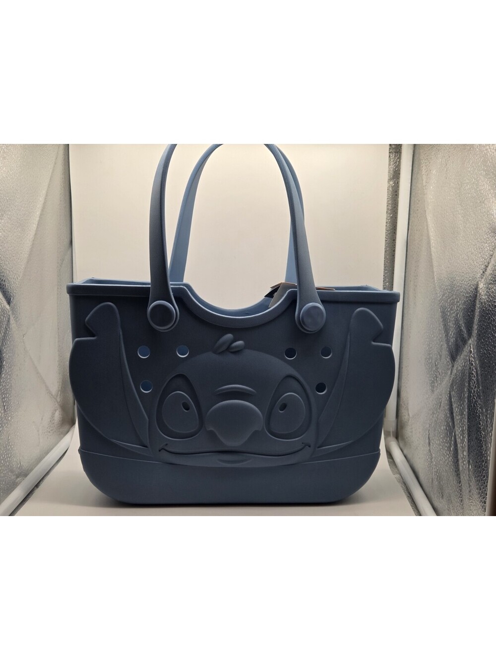 Disney Stitch EVA Tote Bag Blue Beach Pool Shopper Handbag BioWorld NWT